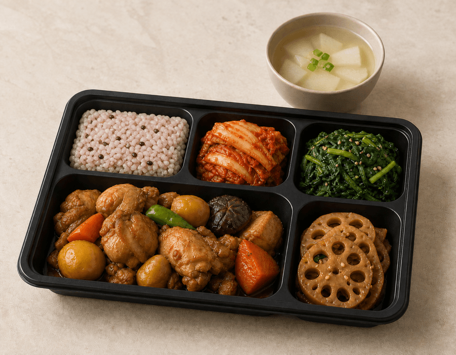 닭안심 채소찜 한상 한국 가정식 메뉴